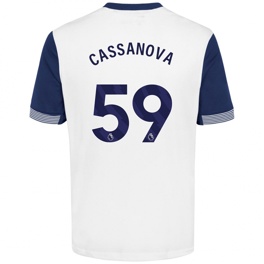 Niño Camiseta Dante Cassanova #59 Blanco Azul 1ª Equipación 2024/25 La Camisa Chile