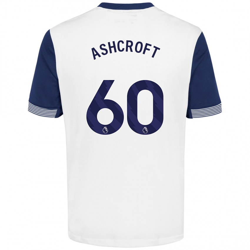 Niño Camiseta Tyrell Ashcroft #60 Blanco Azul 1ª Equipación 2024/25 La Camisa Chile