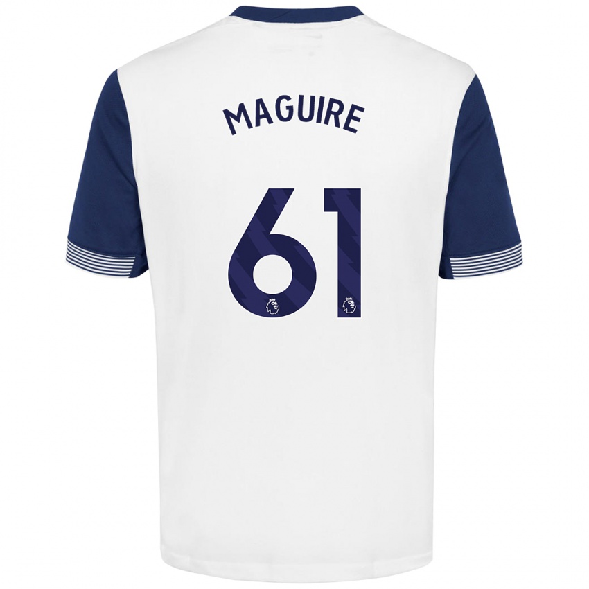 Niño Camiseta Aaron Maguire #61 Blanco Azul 1ª Equipación 2024/25 La Camisa Chile