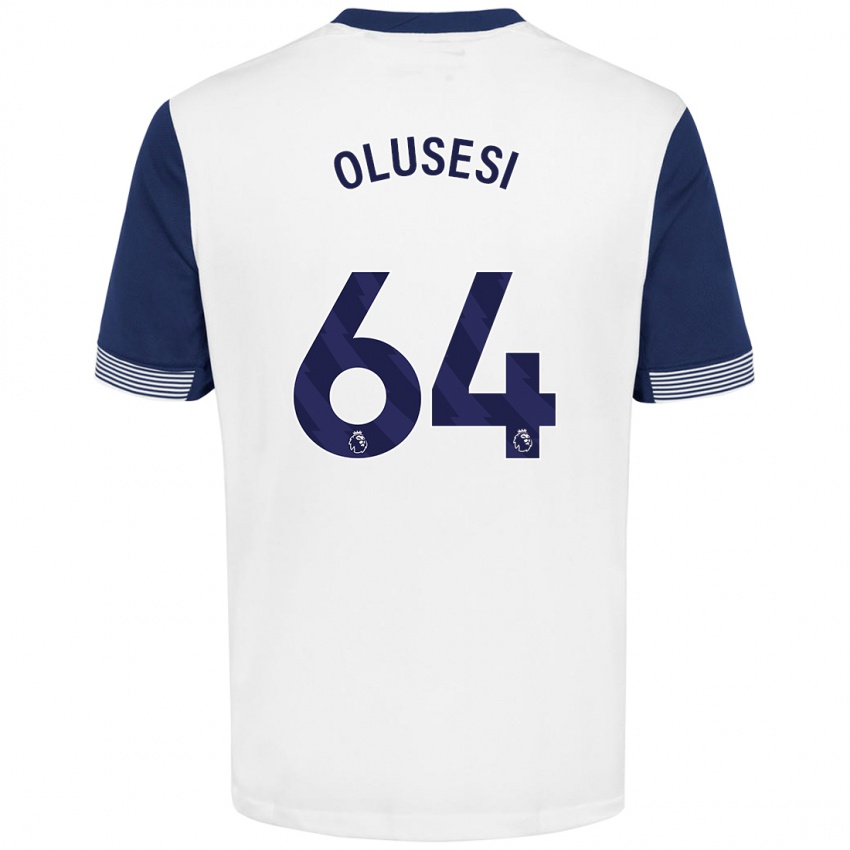 Niño Camiseta Callum Olusesi #64 Blanco Azul 1ª Equipación 2024/25 La Camisa Chile