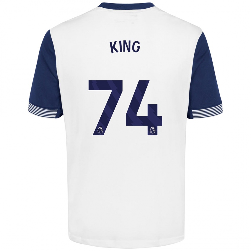 Niño Camiseta Maeson King #74 Blanco Azul 1ª Equipación 2024/25 La Camisa Chile