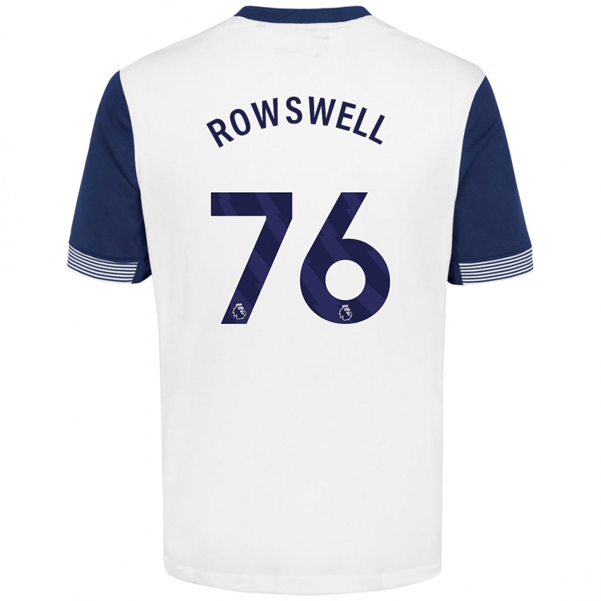 Niño Camiseta James Rowswell #76 Blanco Azul 1ª Equipación 2024/25 La Camisa Chile