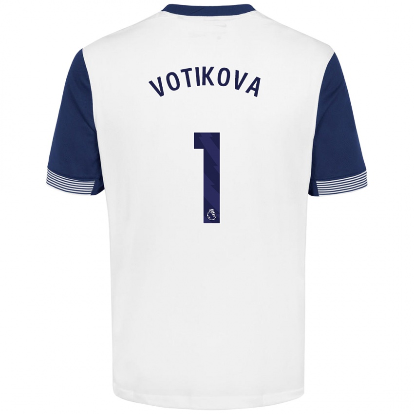 Niño Camiseta Barbora Votíková #1 Blanco Azul 1ª Equipación 2024/25 La Camisa Chile