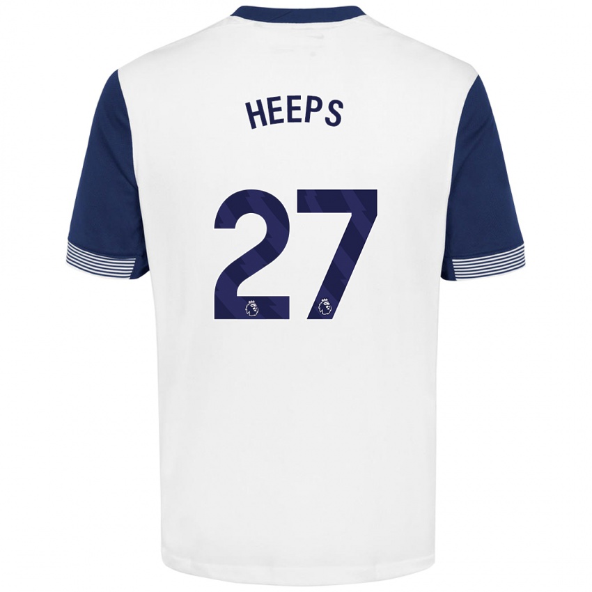 Niño Camiseta Eleanor Heeps #27 Blanco Azul 1ª Equipación 2024/25 La Camisa Chile