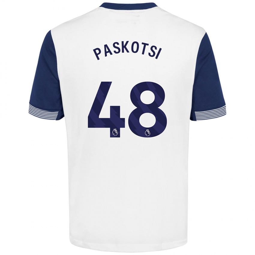 Niño Camiseta Maksim Paskotsi #48 Blanco Azul 1ª Equipación 2024/25 La Camisa Chile