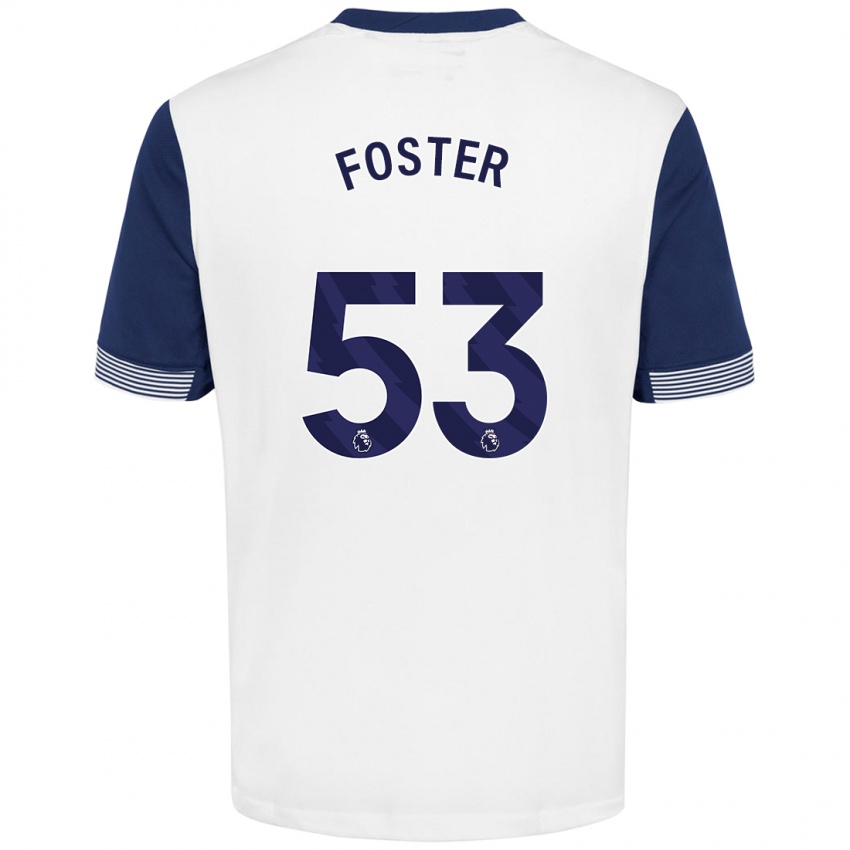 Niño Camiseta Brooklyn Lyons Foster #53 Blanco Azul 1ª Equipación 2024/25 La Camisa Chile