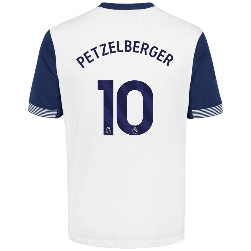 Niño Camiseta Ramona Petzelberger #10 Blanco Azul 1ª Equipación 2024/25 La Camisa Chile