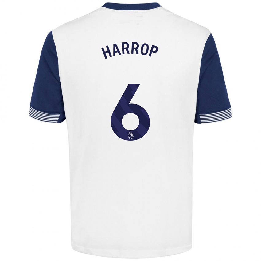 Niño Camiseta Kerys Harrop #6 Blanco Azul 1ª Equipación 2024/25 La Camisa Chile