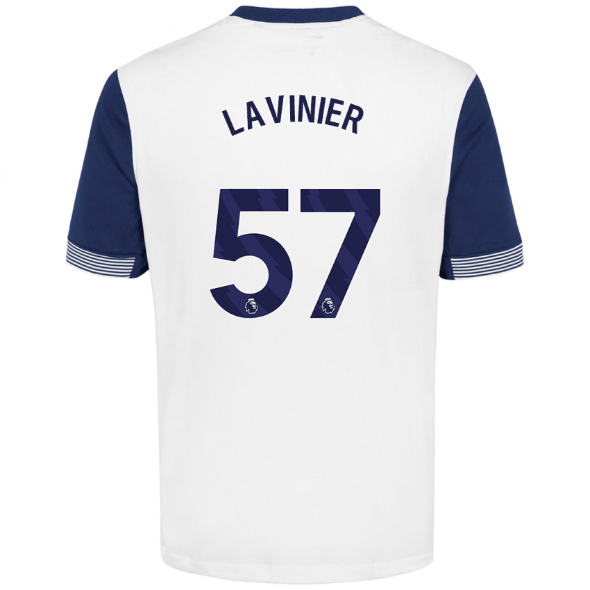 Niño Camiseta Marcel Lavinier #57 Blanco Azul 1ª Equipación 2024/25 La Camisa Chile