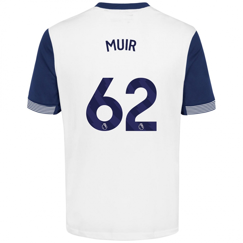 Niño Camiseta Marqes Muir #62 Blanco Azul 1ª Equipación 2024/25 La Camisa Chile