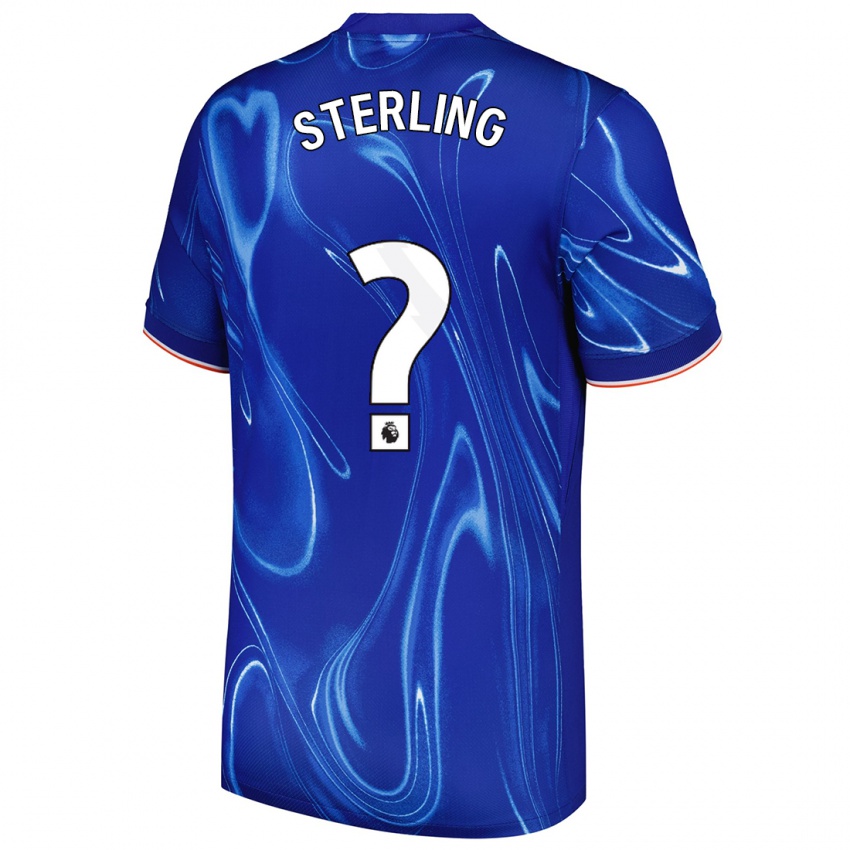 Niño Camiseta Raheem Sterling #0 Azul Blanco 1ª Equipación 2024/25 La Camisa Chile