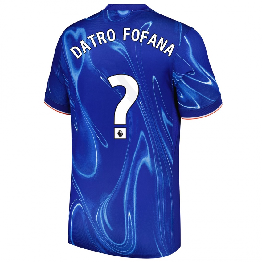 Niño Camiseta David Datro Fofana #0 Azul Blanco 1ª Equipación 2024/25 La Camisa Chile