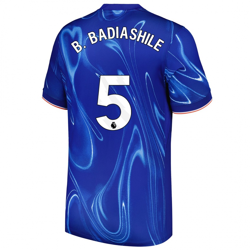 Niño Camiseta Benoît Badiashile #5 Azul Blanco 1ª Equipación 2024/25 La Camisa Chile