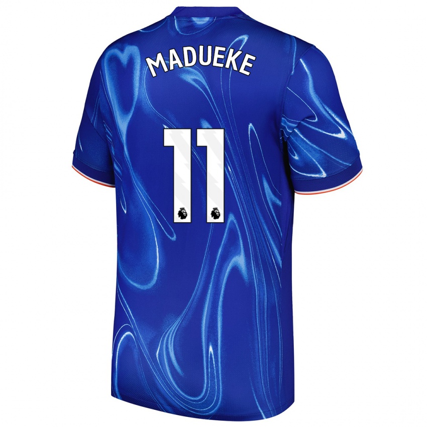 Niño Camiseta Noni Madueke #11 Azul Blanco 1ª Equipación 2024/25 La Camisa Chile