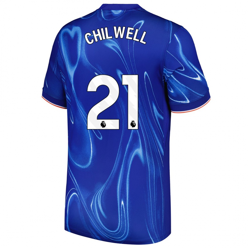 Niño Camiseta Ben Chilwell #21 Azul Blanco 1ª Equipación 2024/25 La Camisa Chile