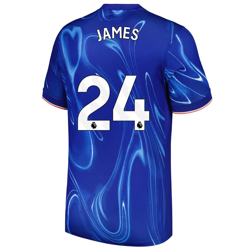 Niño Camiseta Reece James #24 Azul Blanco 1ª Equipación 2024/25 La Camisa Chile