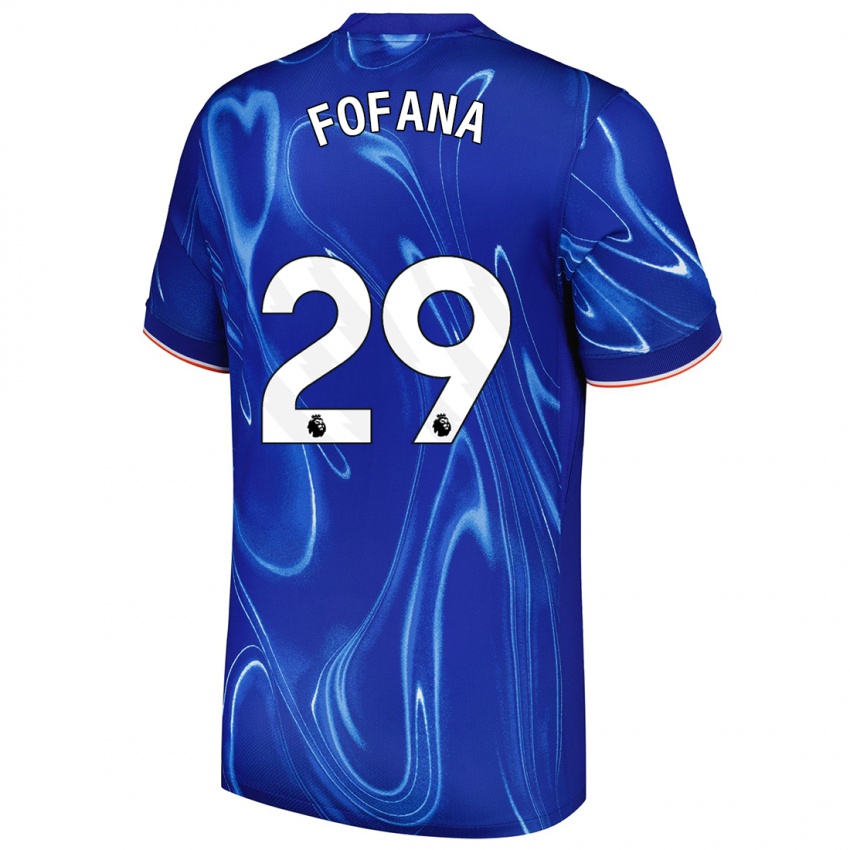 Niño Camiseta Wesley Fofana #29 Azul Blanco 1ª Equipación 2024/25 La Camisa Chile