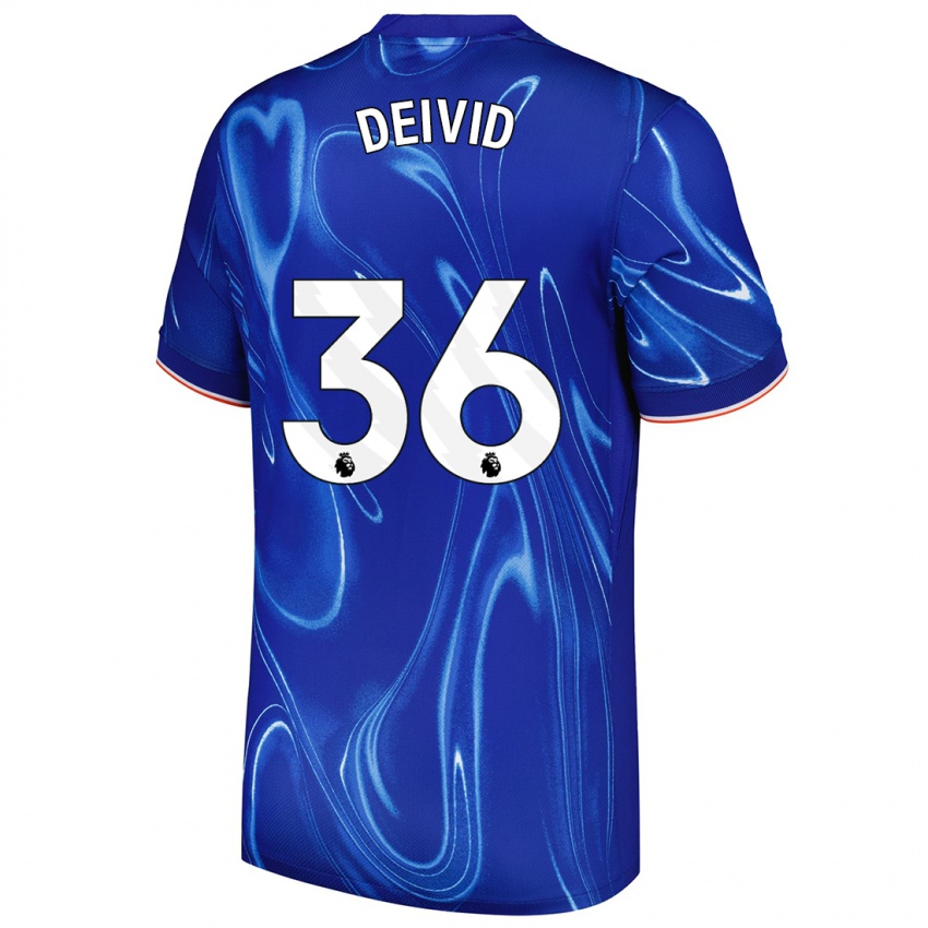 Niño Camiseta Deivid Washington #36 Azul Blanco 1ª Equipación 2024/25 La Camisa Chile