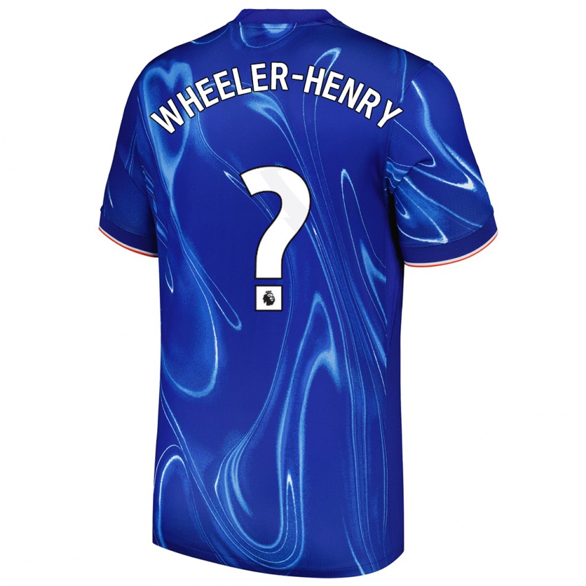 Niño Camiseta Joseph Wheeler-Henry #0 Azul Blanco 1ª Equipación 2024/25 La Camisa Chile