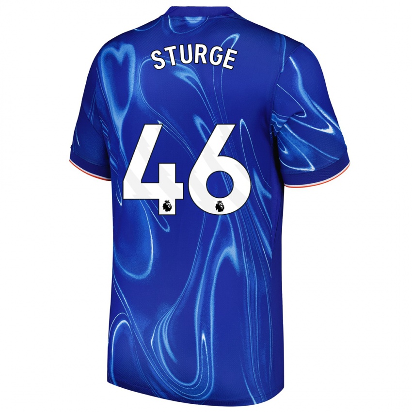 Niño Camiseta Zak Sturge #46 Azul Blanco 1ª Equipación 2024/25 La Camisa Chile