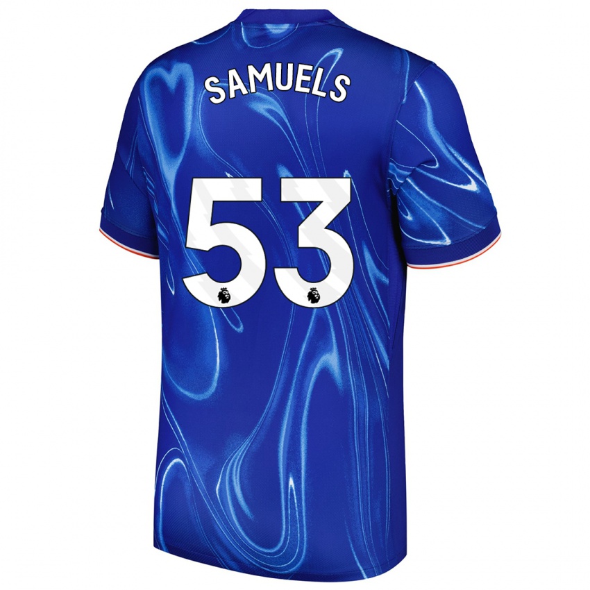 Niño Camiseta Ishé Samuels-Smith #53 Azul Blanco 1ª Equipación 2024/25 La Camisa Chile