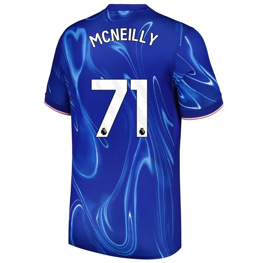 Niño Camiseta Donnell Mcneilly #71 Azul Blanco 1ª Equipación 2024/25 La Camisa Chile