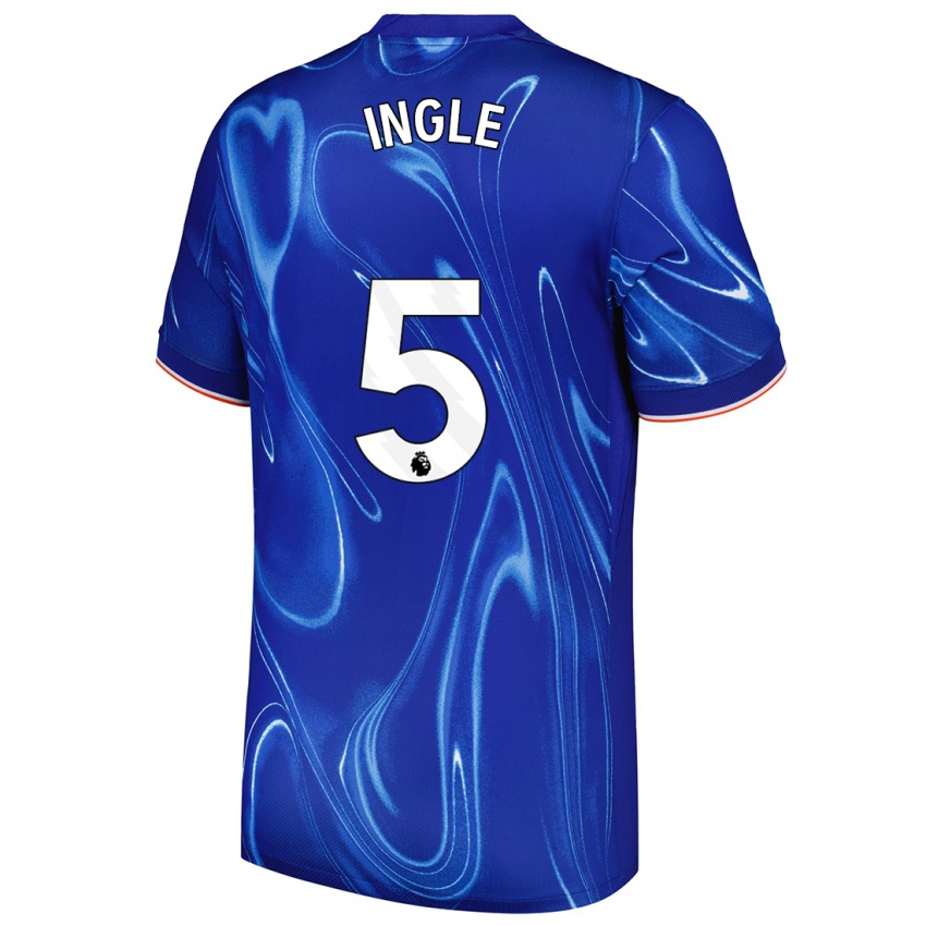 Niño Camiseta Sophie Ingle #5 Azul Blanco 1ª Equipación 2024/25 La Camisa Chile