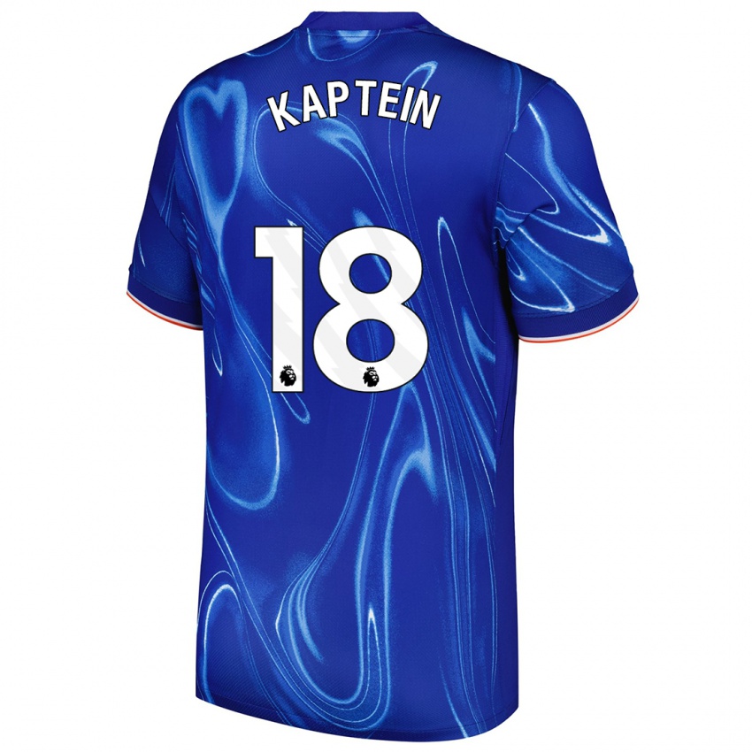 Niño Camiseta Wieke Kaptein #18 Azul Blanco 1ª Equipación 2024/25 La Camisa Chile