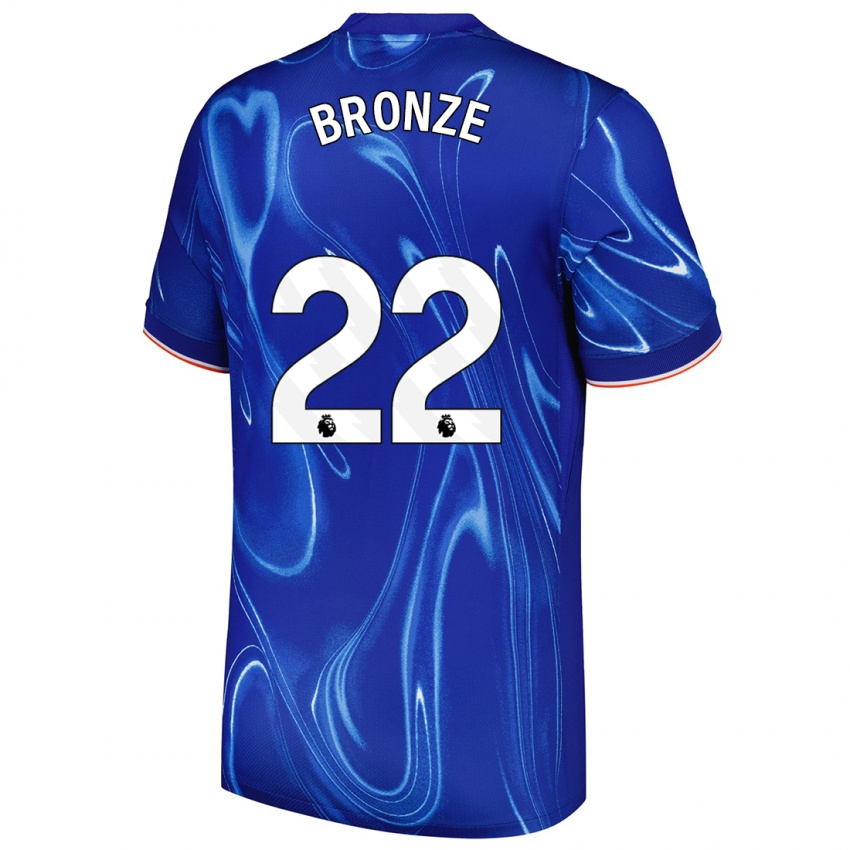 Niño Camiseta Lucy Bronze #22 Azul Blanco 1ª Equipación 2024/25 La Camisa Chile