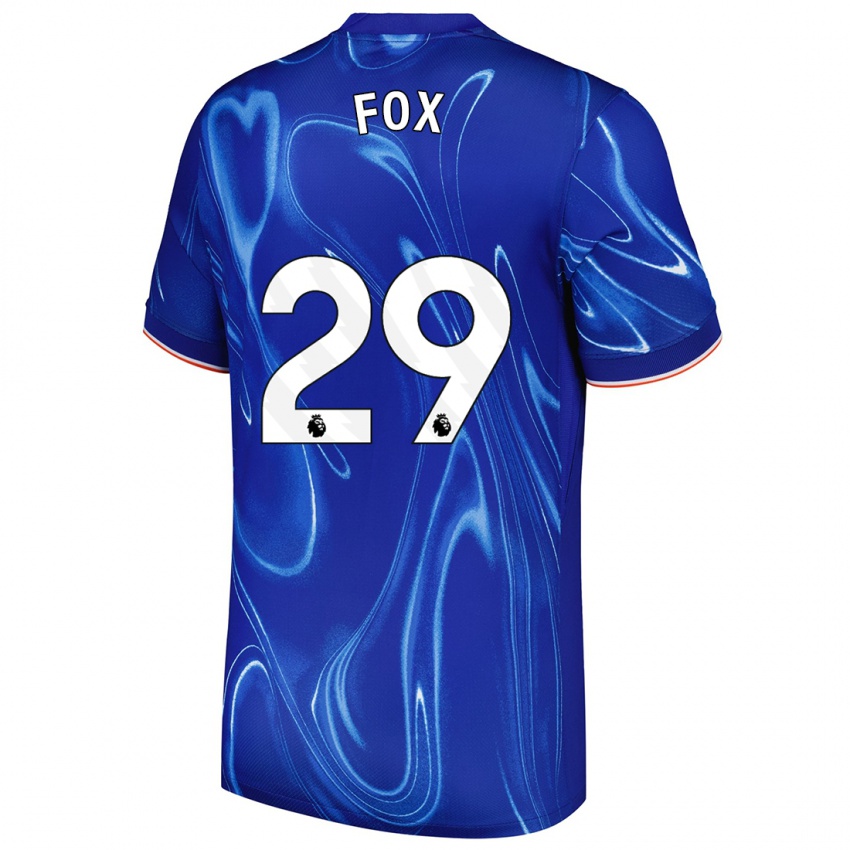 Niño Camiseta Jorja Fox #29 Azul Blanco 1ª Equipación 2024/25 La Camisa Chile