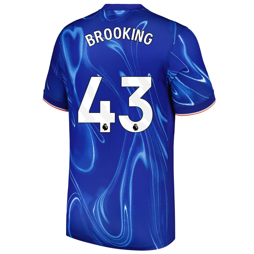 Niño Camiseta Josh Brooking #43 Azul Blanco 1ª Equipación 2024/25 La Camisa Chile