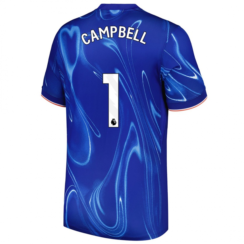 Niño Camiseta Luke Campbell #1 Azul Blanco 1ª Equipación 2024/25 La Camisa Chile