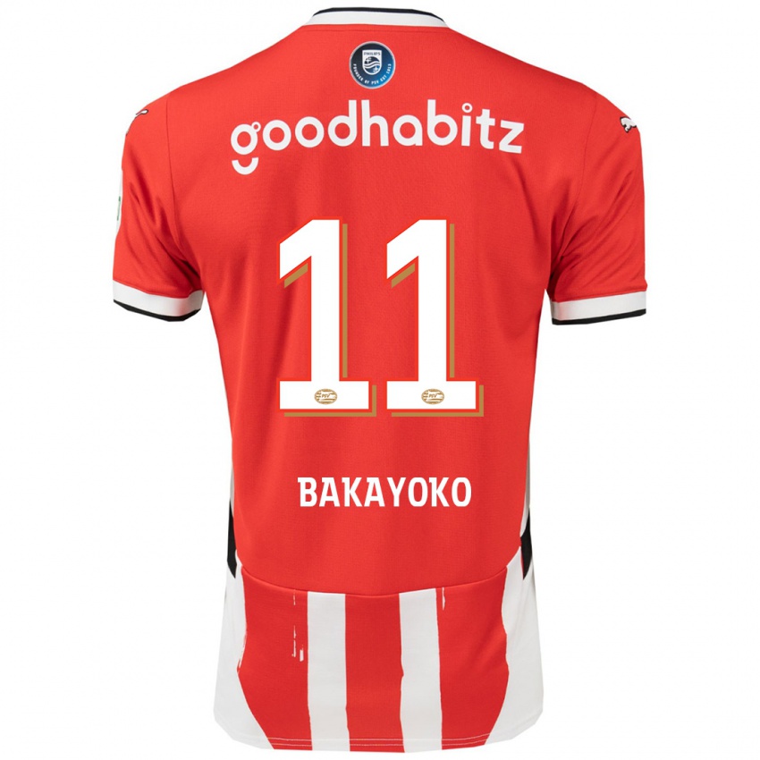 Niño Camiseta Johan Bakayoko #11 Rojo Blanco 1ª Equipación 2024/25 La Camisa Chile