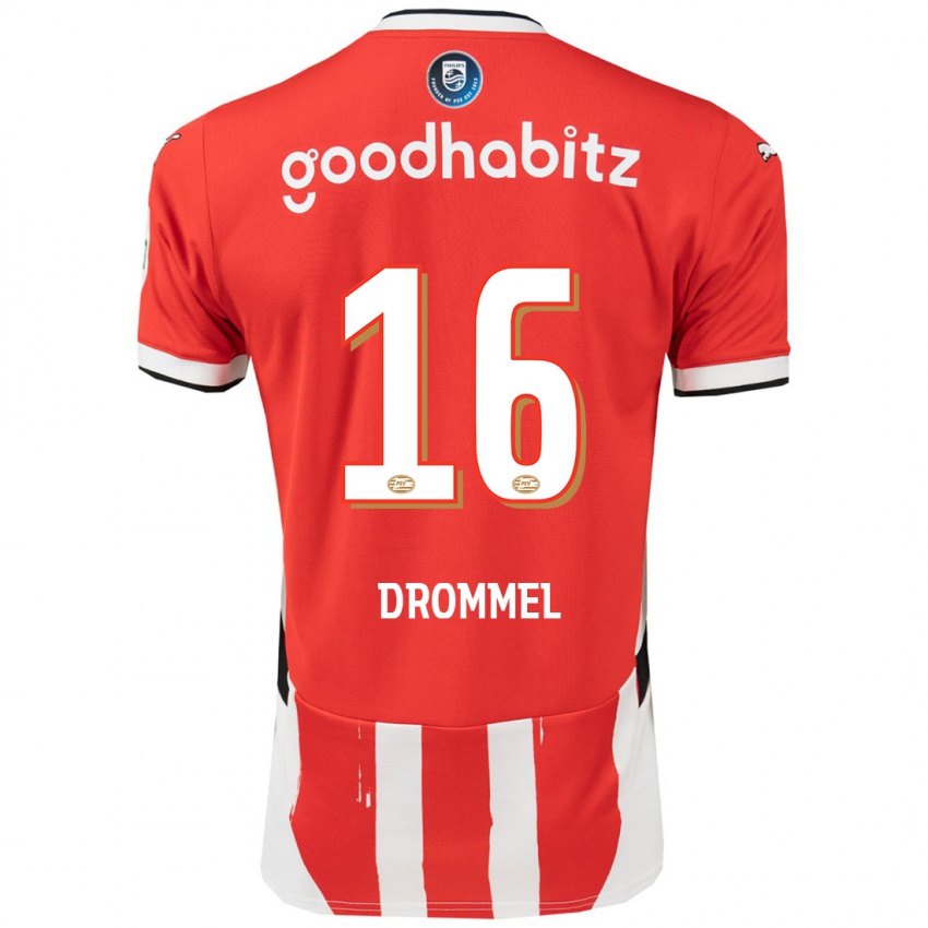 Niño Camiseta Joel Drommel #16 Rojo Blanco 1ª Equipación 2024/25 La Camisa Chile