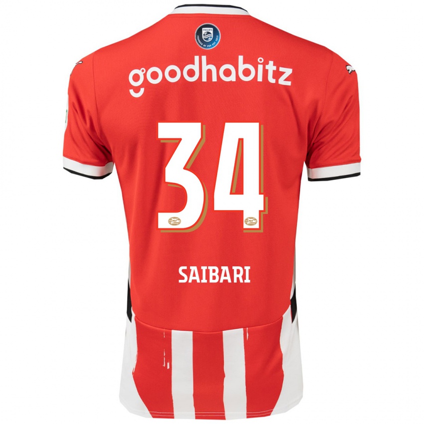 Niño Camiseta Ismael Saibari #34 Rojo Blanco 1ª Equipación 2024/25 La Camisa Chile