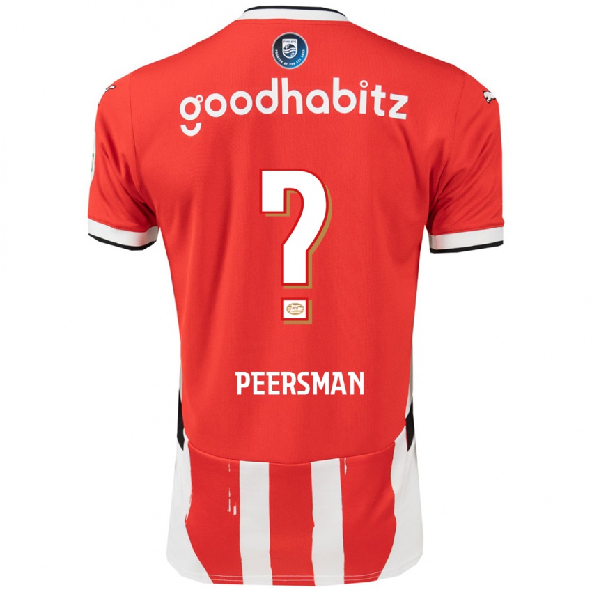 Niño Camiseta Kjell Peersman #0 Rojo Blanco 1ª Equipación 2024/25 La Camisa Chile