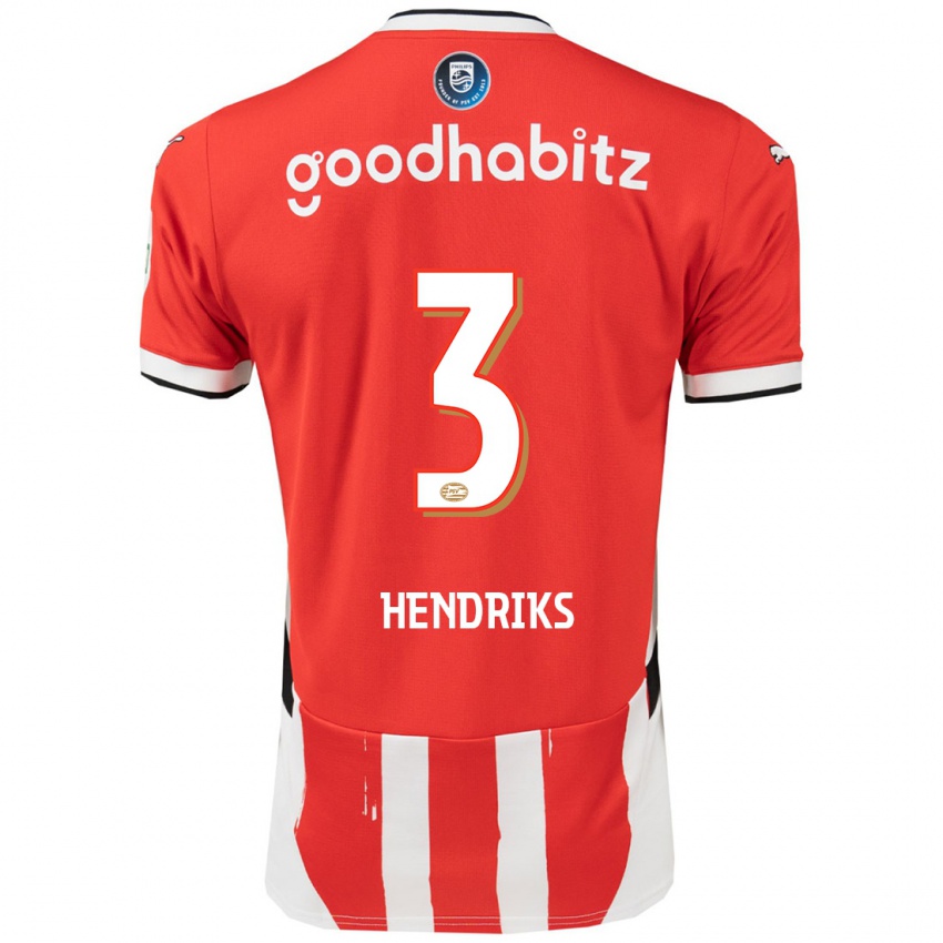 Niño Camiseta Gwyneth Hendriks #3 Rojo Blanco 1ª Equipación 2024/25 La Camisa Chile