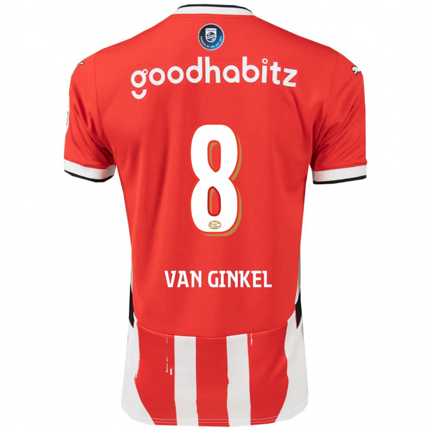 Niño Camiseta Marco Van Ginkel #8 Rojo Blanco 1ª Equipación 2024/25 La Camisa Chile