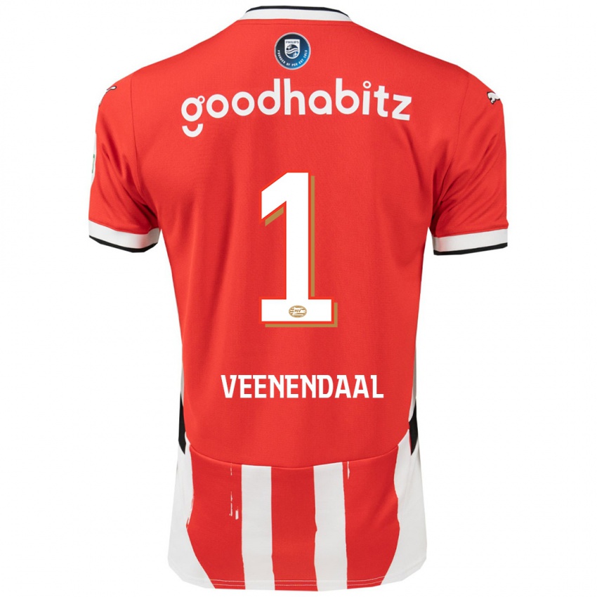 Niño Camiseta Sari Van Veenendaal #1 Rojo Blanco 1ª Equipación 2024/25 La Camisa Chile