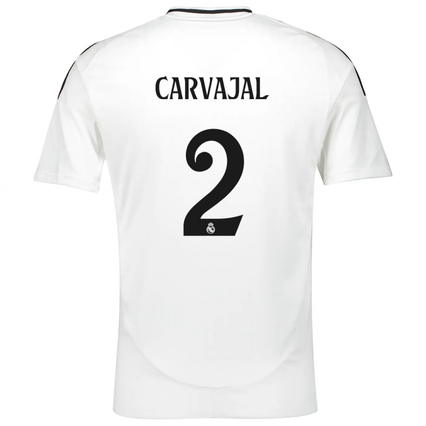 Niño Camiseta Daniel Carvajal #2 Blanco 1ª Equipación 2024/25 La Camisa Chile