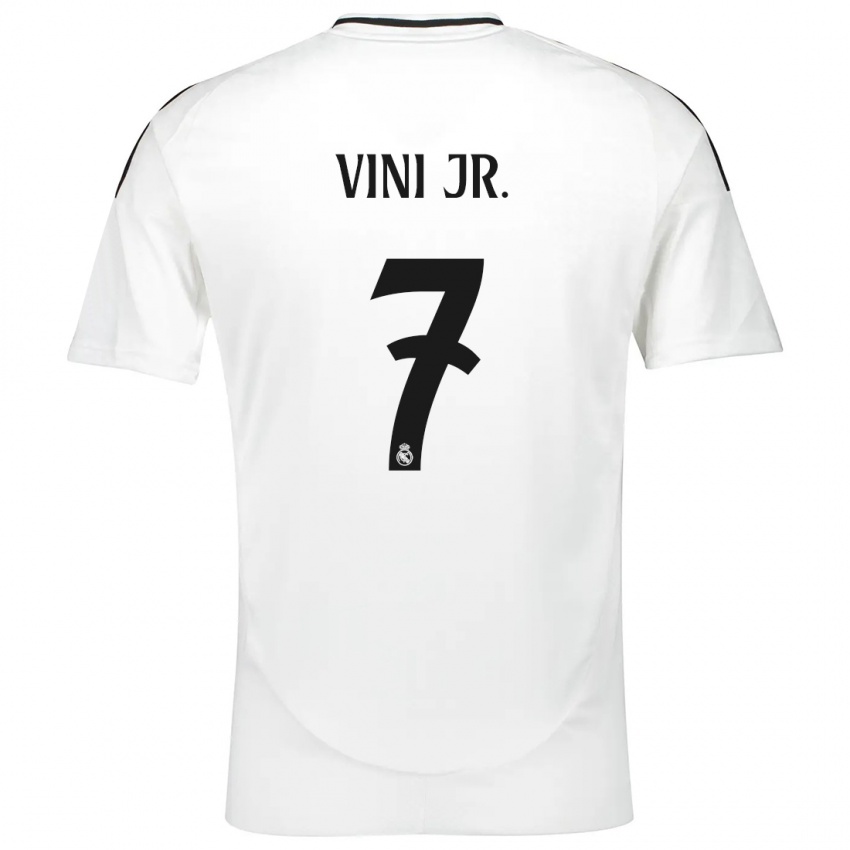 Niño Camiseta Vinicius Junior #7 Blanco 1ª Equipación 2024/25 La Camisa Chile