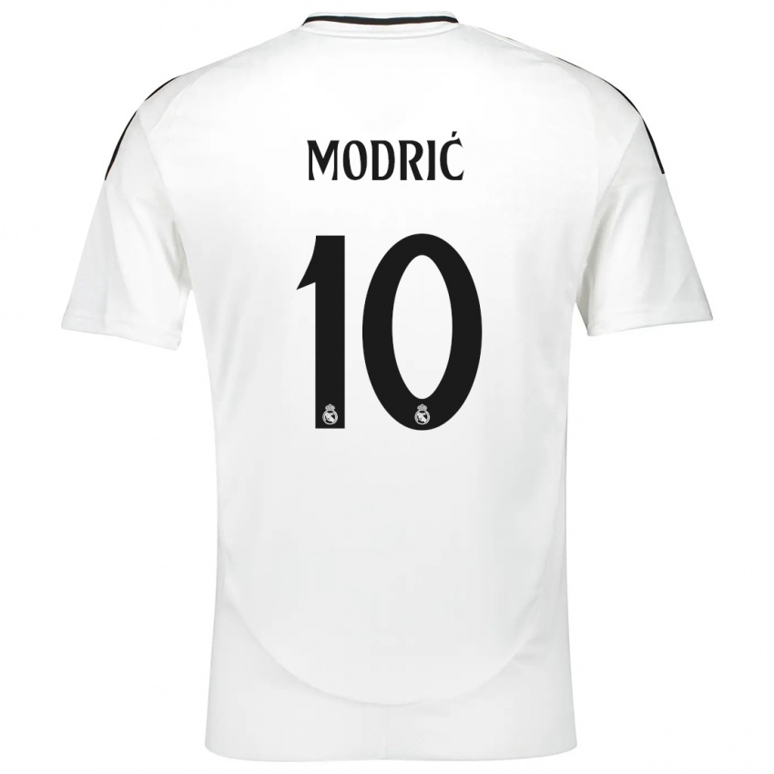 Niño Camiseta Luka Modric #10 Blanco 1ª Equipación 2024/25 La Camisa Chile