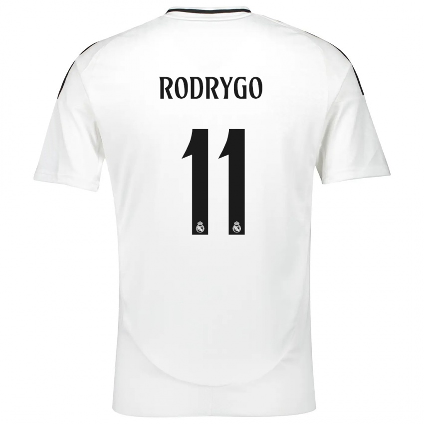 Niño Camiseta Rodrygo #11 Blanco 1ª Equipación 2024/25 La Camisa Chile