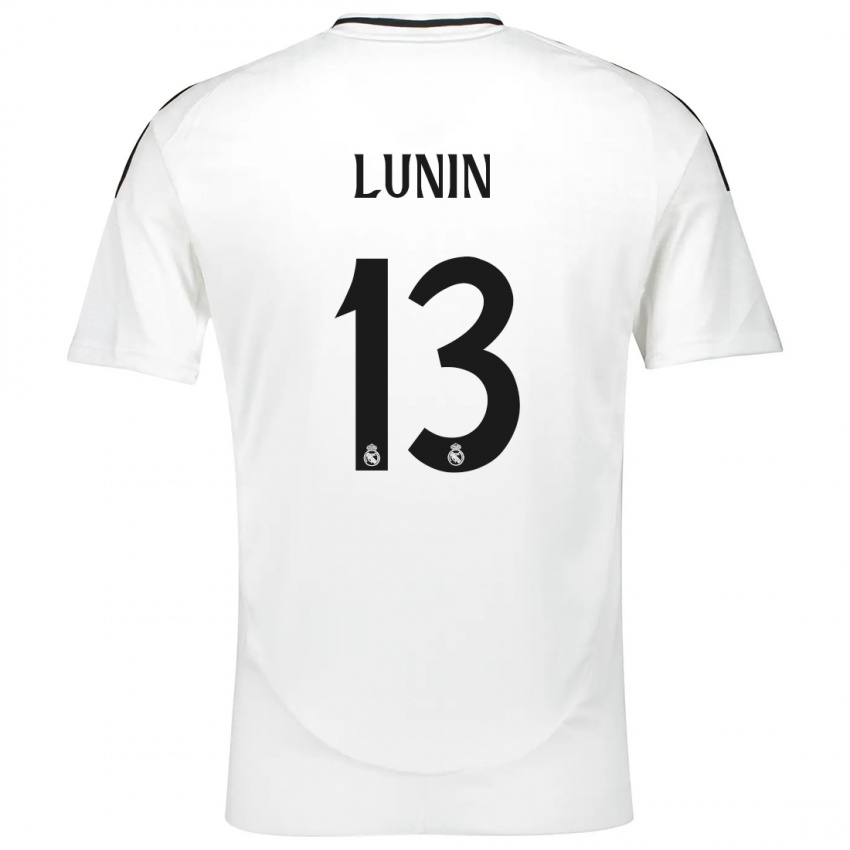 Niño Camiseta Andriy Lunin #13 Blanco 1ª Equipación 2024/25 La Camisa Chile