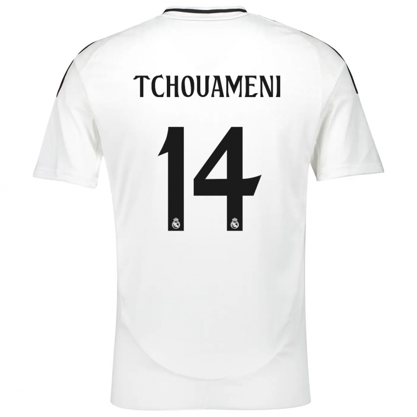 Niño Camiseta Aurelien Tchouameni #14 Blanco 1ª Equipación 2024/25 La Camisa Chile