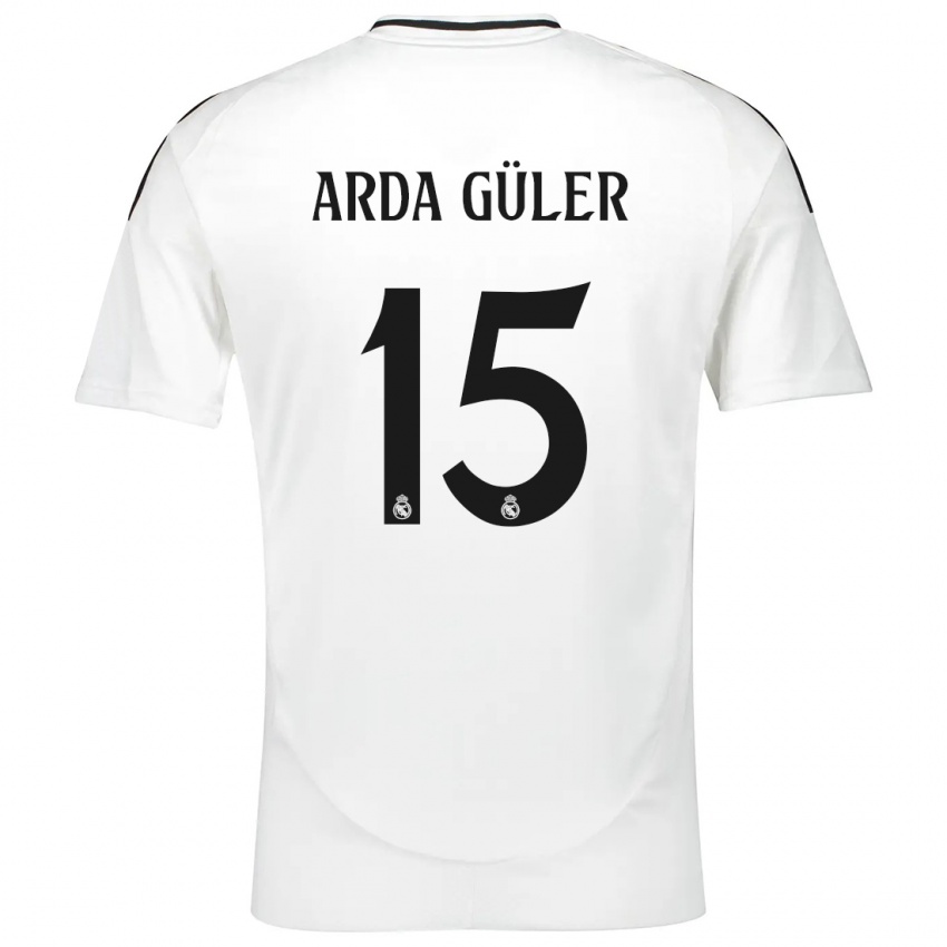 Niño Camiseta Arda Güler #15 Blanco 1ª Equipación 2024/25 La Camisa Chile