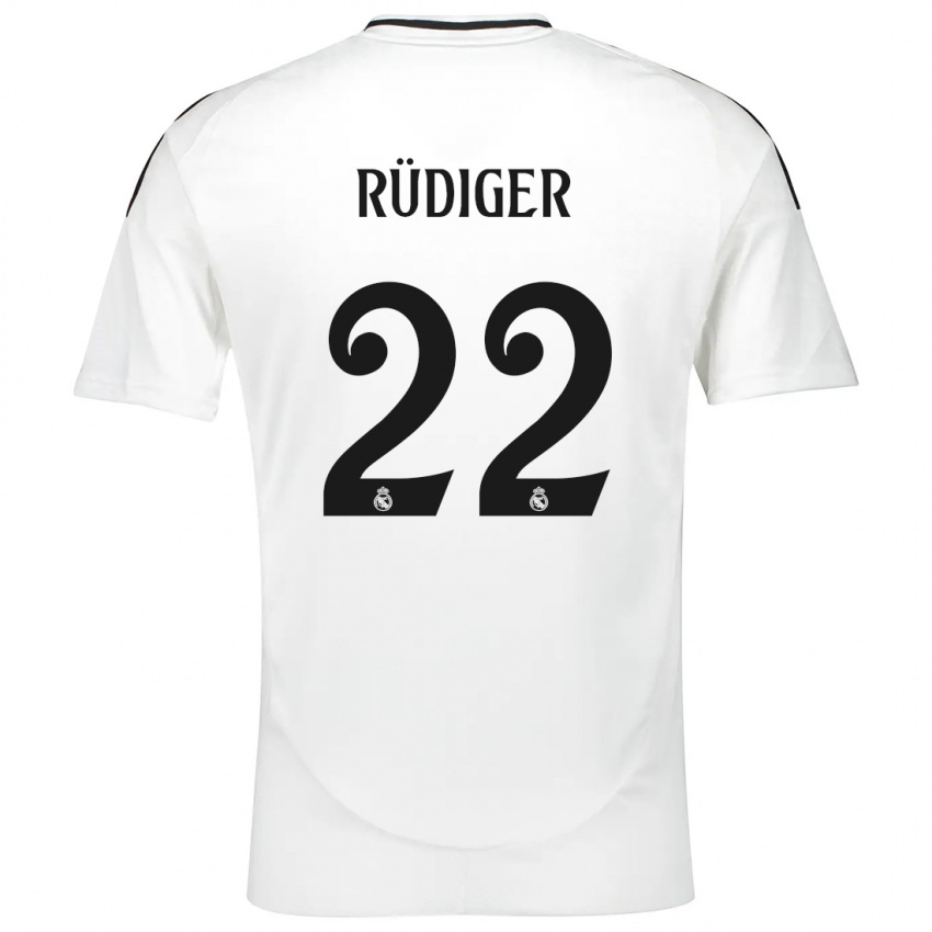 Niño Camiseta Antonio Rudiger #22 Blanco 1ª Equipación 2024/25 La Camisa Chile