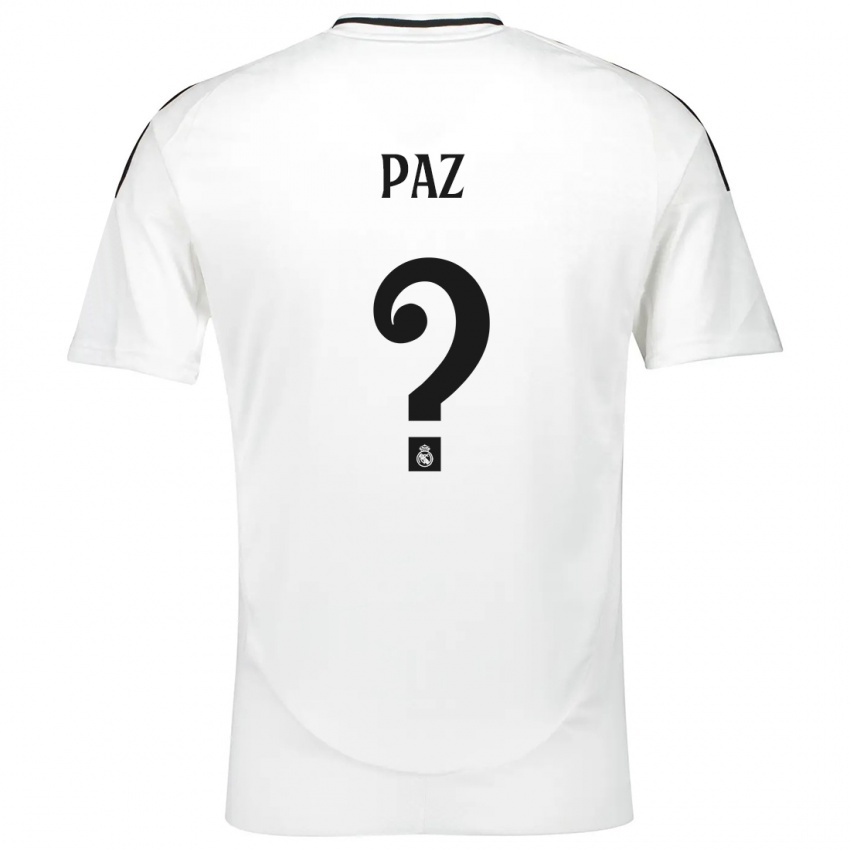 Niño Camiseta Nico Paz #0 Blanco 1ª Equipación 2024/25 La Camisa Chile