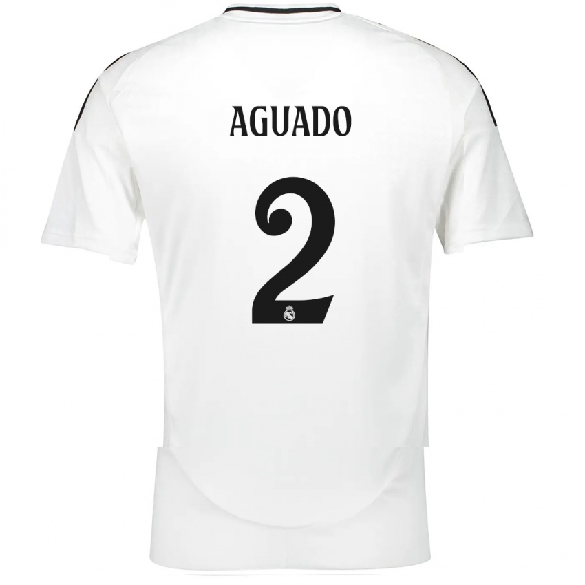 Niño Camiseta Lorenzo Aguado #2 Blanco 1ª Equipación 2024/25 La Camisa Chile