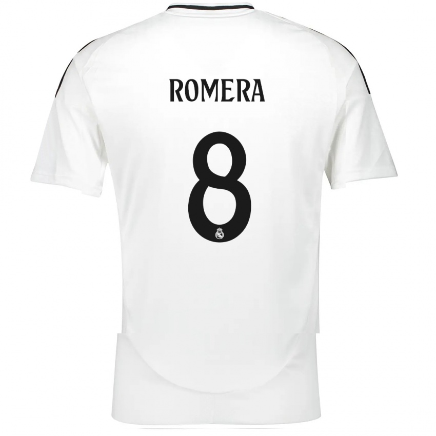 Niño Camiseta Miguel Romera #8 Blanco 1ª Equipación 2024/25 La Camisa Chile